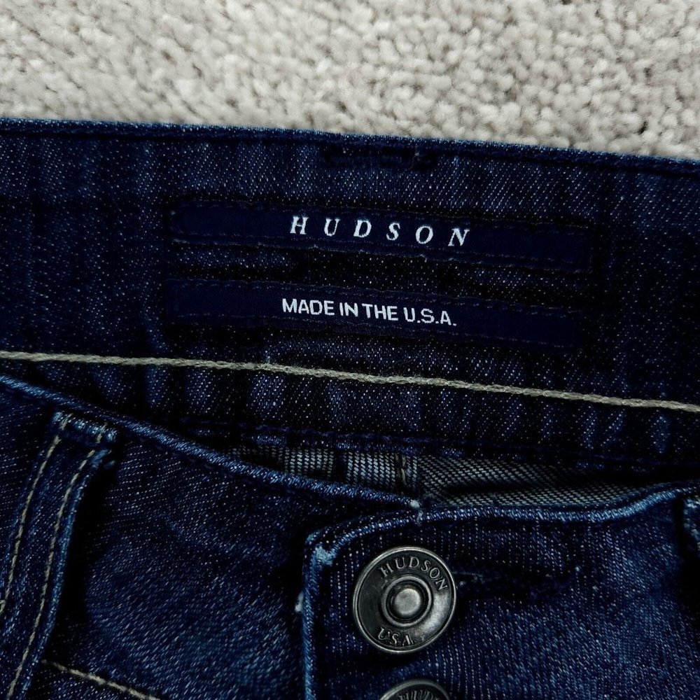Hudson Jeans Womens 26 Blue Stretch Boot Cut Bell Bottom Skinny Flap Pockets - Picture 6 of 10